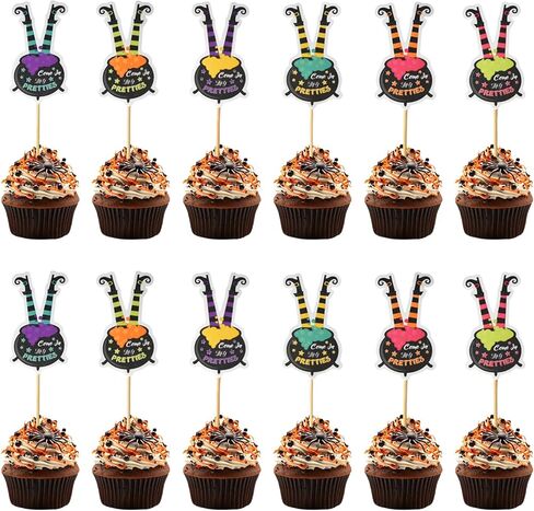 24 Pack Halloween Cupcake Toppers Set, Black Glitter Bat Cupcake Picks for Baby Shower, Halloween and Birthday Party Decorations Supplies (Bat) in Saudi Arabia