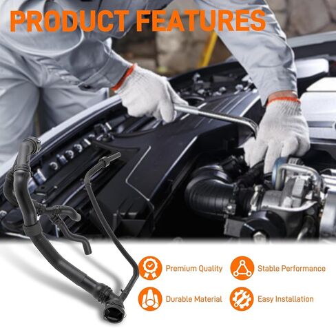 5Q0122101GN Upper Radiator Coolant Water Hose Compatible with Audi A3 2016-2021 Compatible with Volkswagen Golf 2014-2021 Replaces 5Q0122101FJ 5Q0-122-101-CF 5Q0122101CF 5Q0-122-101-AN in Saudi Arabia