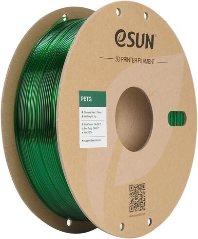 خيوط eSUN PETG 1.75 مم، خيوط طباعة ثلاثية الأبعاد 1 كجم بكرة (2.2 رطل)، خيوط ثلاثية الأبعاد 1.75 مم دقة الأبعاد +/- 0.03 مم، تناسب معظم طابعات FDM (أبيض صلب) in Kuwait