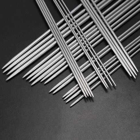 5Pcs Double Pointed Stainless Steel Knitting Needles Set, Long Knitting Needles Sweater Crochet DIY Accessories Knitting and Crochet (Silver, 2mm) in Kuwait