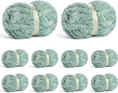 10 Pack of Jumbo Chunky Yarn for Hand Knitting,10# Super Bulky-Fluffy Chenille Yarn, 220 yds/70.5 oz Soft Thick Yarn for Crocheting Chunky Knit Throw Blankets.(Deep Purple) in Saudi Arabia