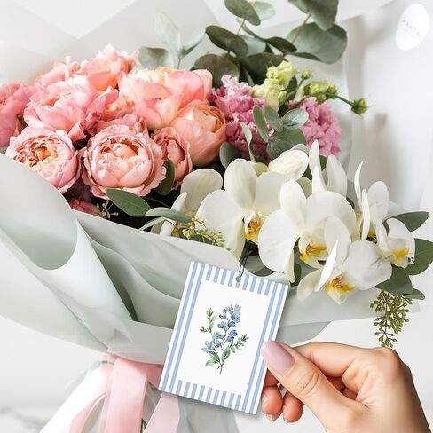 Rustic Blue Floral Car Air Freshener 4 Pcs, Preppy Blue Striped Flower Hanging Scents Air Freshener for Women Girls Gifts, Cottagecore Scented Car Accessories Decor for Room Closet Drawer in Saudi Arabia