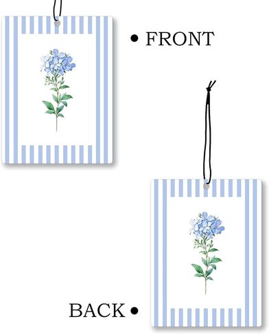 Rustic Blue Floral Car Air Freshener 4 Pcs, Preppy Blue Striped Flower Hanging Scents Air Freshener for Women Girls Gifts, Cottagecore Scented Car Accessories Decor for Room Closet Drawer in Saudi Arabia