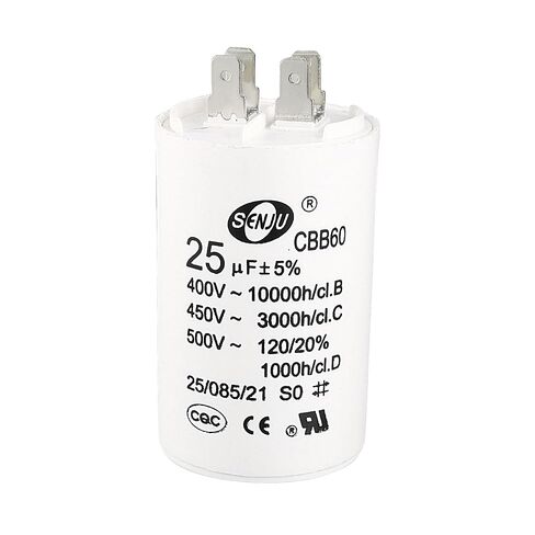 Uxcell CBB60 تشغيل مكثف 14 فائق التوهج 450 فولت التيار المتناوب إدراج مزدوج 50/60 هرتز اسطوانة 70x35 مللي متر الأبيض لمحرك مضخة المياه ضاغط الهواء in Saudi Arabia