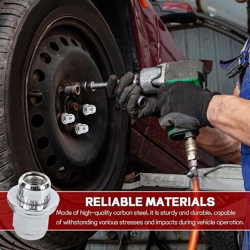 Hovom 10PCS M12x1.5 Lug Nuts, 37mm Chrome Car Wheel Nuts with Washer, Hex Tire Nut Replaces 611-211, Compatible with Camry Corolla RAV4 Tacoma Highlander RX350 ES350 RX450h IS300 (Wheel Nut, 10 PCS) in Saudi Arabia