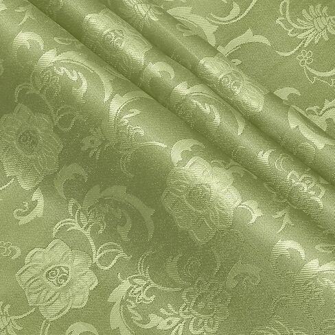 KKJIAF Sage Green Satin Jacquard Fabric 2 Yard, 60 Inch Wide Shiny Sunflower Pattern Silky Brocade Cloth Fabric for Tablecloth, Table Runner, Napkins, Dress, Bedding Sheet, DIY Crafts in Saudi Arabia