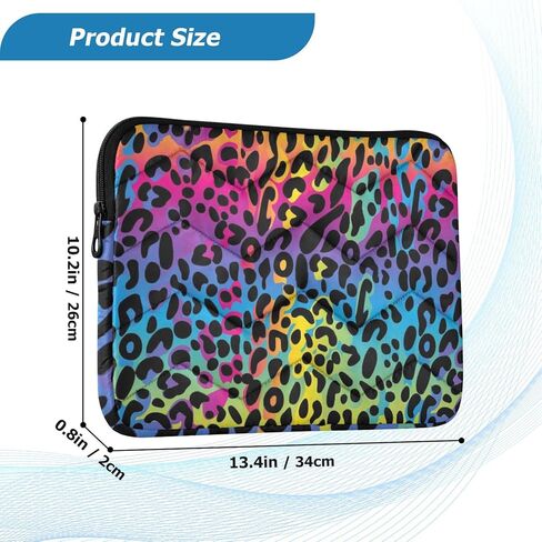 Laptop Sleeves Case for Men and Women Computer Carrying Case with Zipper Fits for 13-14 Inch Laptop Colorful Leopard Print in Kuwait
