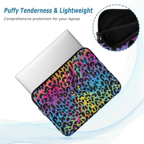 Laptop Sleeves Case for Men and Women Computer Carrying Case with Zipper Fits for 13-14 Inch Laptop Colorful Leopard Print in Kuwait