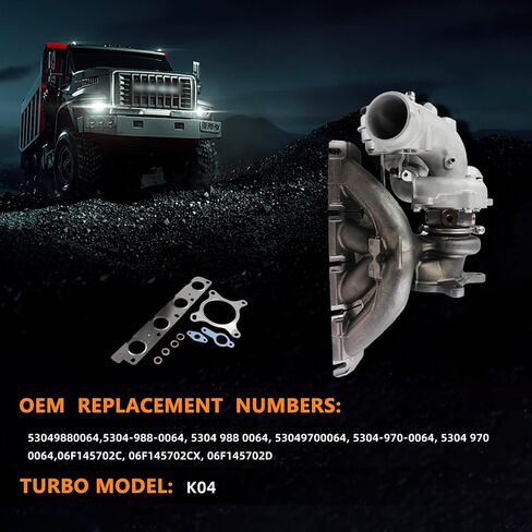 شاحن توربيني TOPAZ K04 متوافق مع Audi TT 2.0L 2009-2015 VW Golf R 2012-2013 2.0L Gas Replace#53049880064 06F145702C in Saudi Arabia