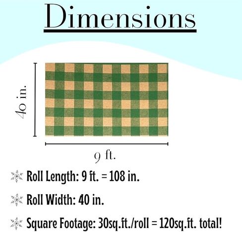 N. F. String & Son, Inc. Rustic Christmas Wrapping Paper & Gift Wrap, 4-Roll Set 40" x 9' Each, 120 sq.ft, 40lb Kraft, Recyclable (Holiday Variety Pack) in Saudi Arabia