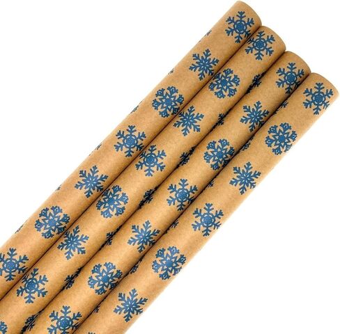 N. F. String & Son, Inc. Rustic Christmas Wrapping Paper & Gift Wrap, 4-Roll Set 40" x 9' Each, 120 sq.ft, 40lb Kraft, Recyclable (Holiday Variety Pack) in Saudi Arabia