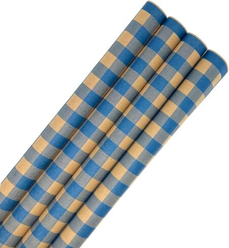 N. F. String & Son, Inc. Rustic Christmas Wrapping Paper & Gift Wrap, 4-Roll Set 40" x 9' Each, 120 sq.ft, 40lb Kraft, Recyclable (Holiday Variety Pack) in Saudi Arabia