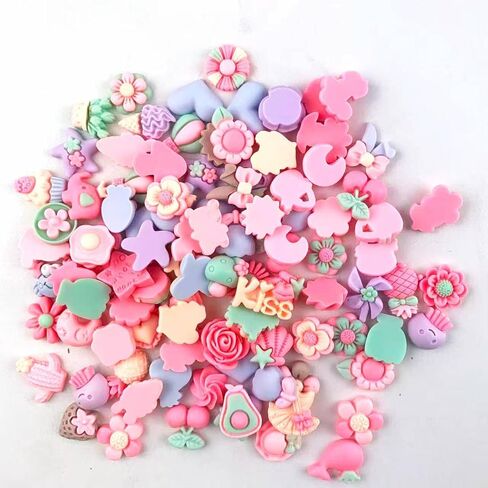 100PC Mix Flatback Resin Flowers Embellishments for DIY Crafts, Scrapbooking, Hair Clips, Hair Bows, Phone Case Decoration 13~23mm in Saudi Arabia