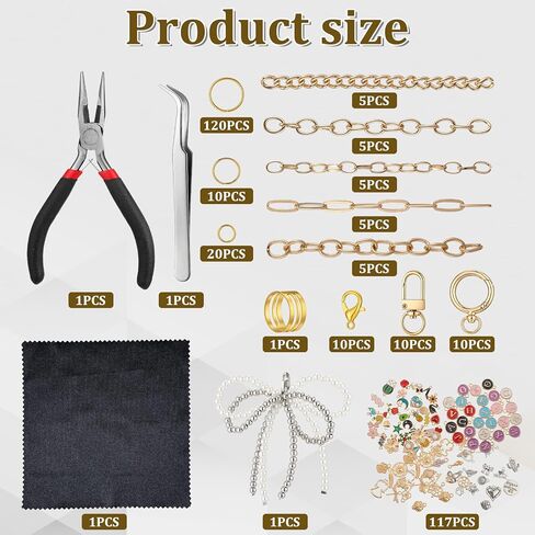 Meyeyaia 325pcs DIY Keychain Kit,Including 20 Keychain Clips 25 Extender Chain 118 Charms Jewelry Plier, Bag Charm Kit,Keychains Making Kits for DIY Crafting and Jewelry Making in Saudi Arabia