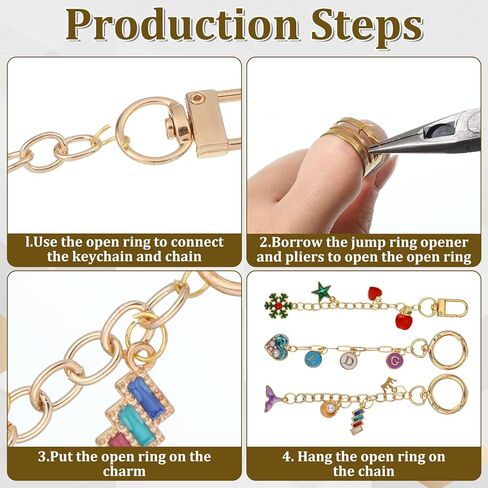 Meyeyaia 325pcs DIY Keychain Kit,Including 20 Keychain Clips 25 Extender Chain 118 Charms Jewelry Plier, Bag Charm Kit,Keychains Making Kits for DIY Crafting and Jewelry Making in Saudi Arabia
