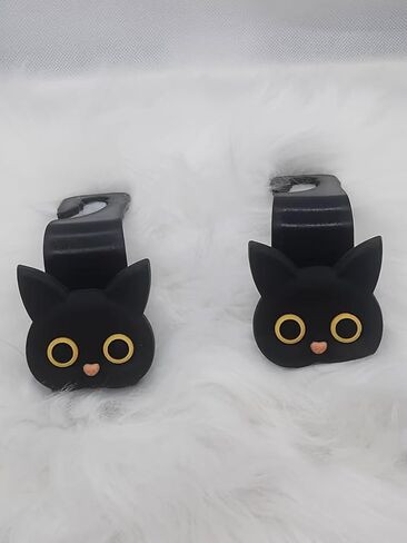 2-Pack Car Seat Headrest Hooks, Cute Car Hook Hanger, Vehicle Car Hooks, Car Storage Organizer for Purses, Handbag, Coats, Umbrellas Holder, Black in Saudi Arabia