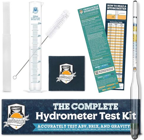 Hydrometer | Monitor and Test Your Homebrew | Homebrewed Beer, Wine, Mead, Cider, and More | Easily Measure Specific Gravity in Kuwait