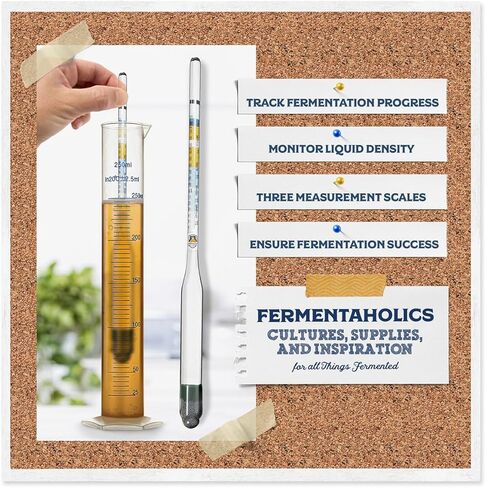Hydrometer | Monitor and Test Your Homebrew | Homebrewed Beer, Wine, Mead, Cider, and More | Easily Measure Specific Gravity in Kuwait