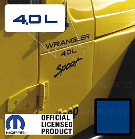 Decal Mods Fender 4.0 Side Logo Graphic fits Jeep Wrangler TJ (1997-2006) (Set of 2) SJ3Y9 Black Matte in Saudi Arabia