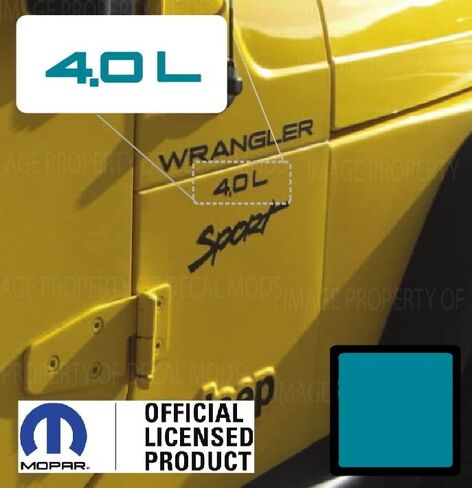 Decal Mods Fender 4.0 Side Logo Graphic fits Jeep Wrangler TJ (1997-2006) (Set of 2) SJ3Y9 Black Matte in Saudi Arabia