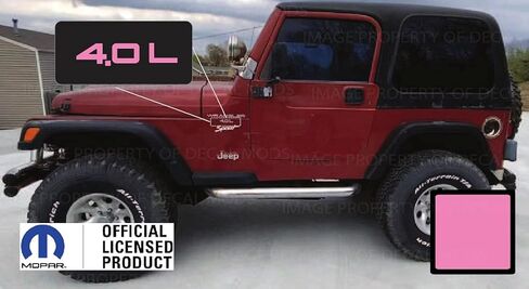 Decal Mods Fender 4.0 Side Logo Graphic fits Jeep Wrangler TJ (1997-2006) (Set of 2) SJ3Y9 Black Matte in Saudi Arabia