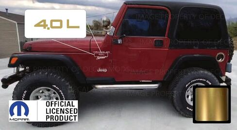 Decal Mods Fender 4.0 Side Logo Graphic fits Jeep Wrangler TJ (1997-2006) (Set of 2) SJ3Y9 Black Matte in Saudi Arabia