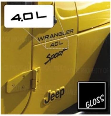 Decal Mods Fender 4.0 Side Logo Graphic fits Jeep Wrangler TJ (1997-2006) (Set of 2) SJ3Y9 Black Matte in Saudi Arabia