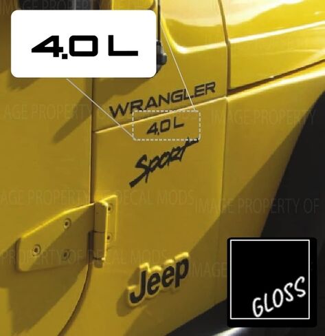Decal Mods Fender 4.0 Side Logo Graphic fits Jeep Wrangler TJ (1997-2006) (Set of 2) SJ3Y9 Black Matte in Saudi Arabia