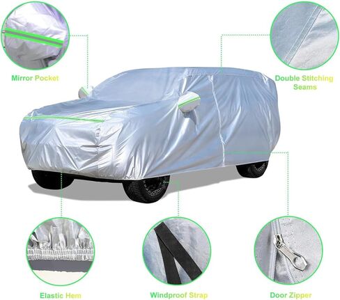 Mrtech Fit for Acura Car Cover, Waterproof All Weather Windproof Snowproof UV Hail Protection Outdoor Full Exterior Car Rain Cover for Acura MDX 2001-2025 in Saudi Arabia