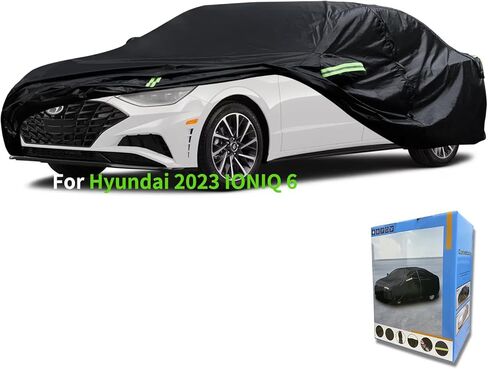 مناسب خصيصًا لغطاء سيارة Hyundai، السيارات مقاوم للماء في جميع الأحوال الجوية، غطاء السيارة في جميع الأحوال الجوية، مقاوم للثلج، حماية من الأشعة فوق البنفسجية، مقاوم للرياح في الهواء الطلق، غطاء سيارة كامل (لشركة Hyundai i10) in Kuwait
