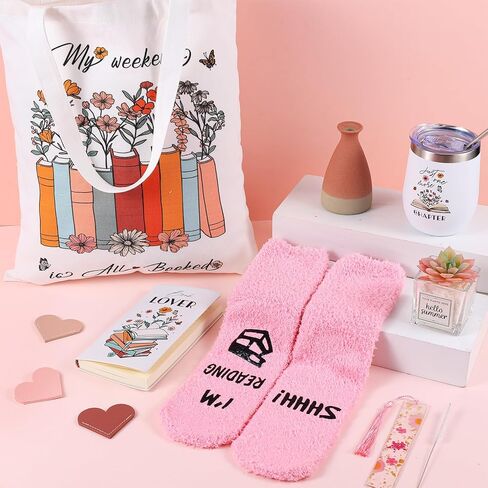 8 Pcs Book Lover Gifts for Women Gifts for Book Lovers Bookish Gift for Readers, Librarians, Bookworms, Women Reading Accessories Christmas Club Gift for Readers Bookworms in Saudi Arabia