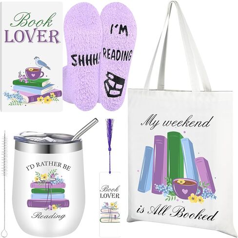 8 Pcs Book Lover Gifts for Women Gifts for Book Lovers Bookish Gift for Readers, Librarians, Bookworms, Women Reading Accessories Christmas Club Gift for Readers Bookworms in Saudi Arabia