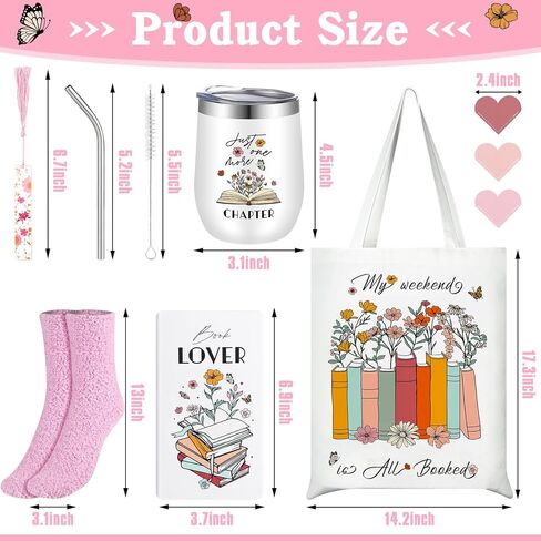 8 Pcs Book Lover Gifts for Women Gifts for Book Lovers Bookish Gift for Readers, Librarians, Bookworms, Women Reading Accessories Christmas Club Gift for Readers Bookworms in Saudi Arabia