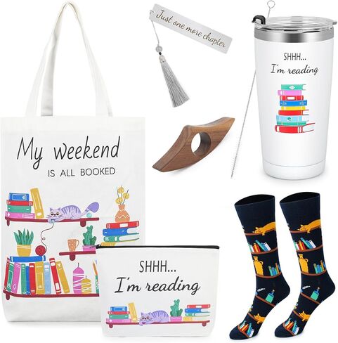 8 Pcs Book Lover Gifts for Women Gifts for Book Lovers Bookish Gift for Readers, Librarians, Bookworms, Women Reading Accessories Christmas Club Gift for Readers Bookworms in Saudi Arabia