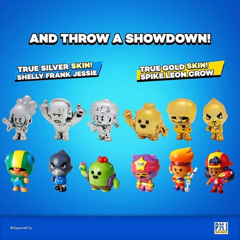 P.M.I. Brawl Stars Mystery Collectible Figures | 5 Brawl Stars Toys Out of 24 Collectibles in 1 Surprise Pack | Includes 4 Figures and 1 Rare Mystery Figure | Licensed Toys (Mystery Assortment) in Saudi Arabia
