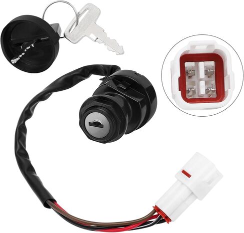 Ignition Key Switch Compatible with Yamaha Big Bear 350 400 Wolverine 350 Bear Tracker 250 Grizzly 600 80 Warrior 350 Kodiak 400 Timberwolf 250 Moto-4 350 Raptor 50 80 Breeze 125, OEM#4GB-82510-11-00 in Saudi Arabia