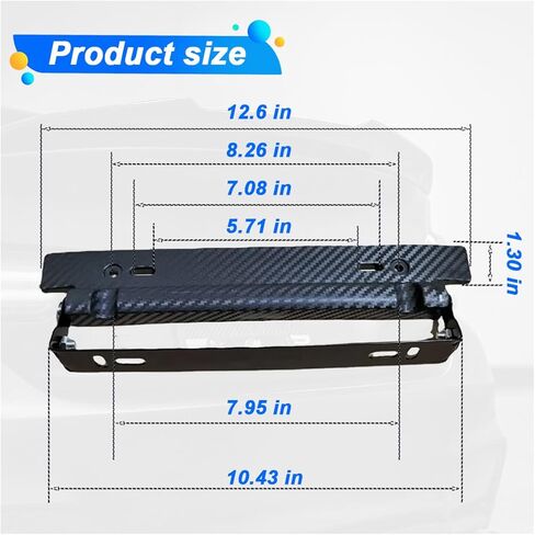 Car License Plate Holder, Universal Adjustable License Plate Frames, Stainless Steel Car Tag Holder with Screws and Nuts, Carbon Fiber Front License Plate Mount Bracket in Saudi Arabia