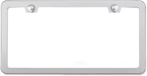 2 Pack Premium Silver License Plate Frame, Solid Rust-Proof Aluminum Holder with 2 Holes, Universal Car Frame for Women and Man, Including Screws (Glossy Silver) in Saudi Arabia
