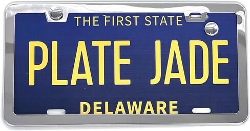 2 Pack Premium Silver License Plate Frame, Solid Rust-Proof Aluminum Holder with 2 Holes, Universal Car Frame for Women and Man, Including Screws (Glossy Silver) in Saudi Arabia