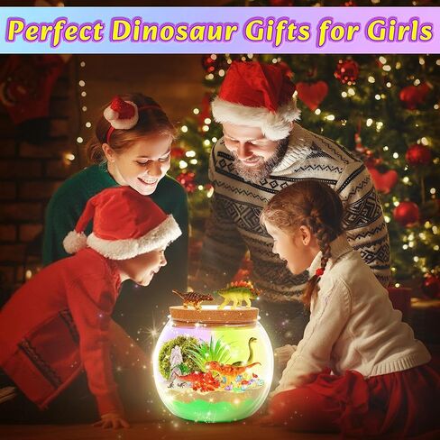 Gifmore Dinosaur Terrarium Kit for Kids with LED Night Light & Remote Control, Dinosaur Toys & Arts and Crafts for Boys Ages 4-12, Creative Birthday Christmas Gifts for Kids in Saudi Arabia