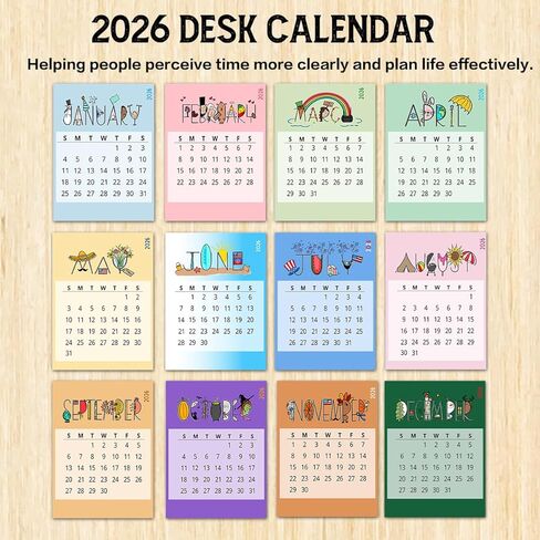 2026 Desk Calendar with Wood Stand Monthly Desk Calender Graduation Housewarming New Home Mini Calendar Gift for Women Teacher Coworkers Office Desk Decor 5.1 x 3.78 inches in Saudi Arabia