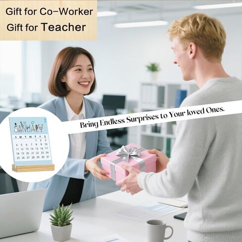 2026 Desk Calendar with Wood Stand Monthly Desk Calender Graduation Housewarming New Home Mini Calendar Gift for Women Teacher Coworkers Office Desk Decor 5.1 x 3.78 inches in Saudi Arabia