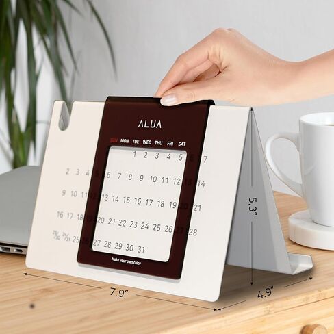 ALUA - تقويم مكتبي مميز بتقويم دائم قابل لإعادة الاستخدام، تصميم سنوي صديق للبيئة وخالد (كريم رملي) in Saudi Arabia