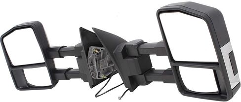 مرايا سحب جانبية غير كهربائية للسائق والراكب من Kool Vue لسيارة Ford F-250 F-350 Super Duty F-450 Super Duty 2011-2016 قابلة للطي يدويًا بدون ضوء إشارة، ومراقبة النقاط العمياء وذاكرة كروم in Saudi Arabia