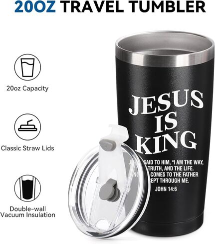 Jesus Is King Jesus John 14:6 Christian Gifts for Men Women, 20oz Stainless Steel Insulated Tumbler in Saudi Arabia