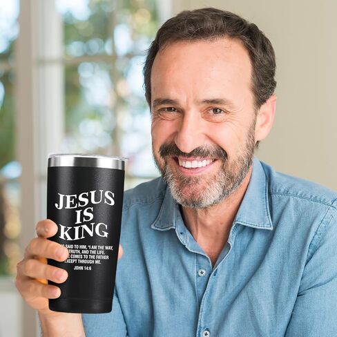 Jesus Is King Jesus John 14:6 Christian Gifts for Men Women, 20oz Stainless Steel Insulated Tumbler in Saudi Arabia
