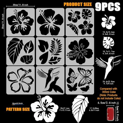 FINGERINSPIRE 12PCS Knight Stencils for Painting 11.8x11.8 Inch Medieval Knights Stencils Reusable Knight's Sword and Shield Painting Stencil Template with a Brush for DIY Art Craft Projects in Kuwait