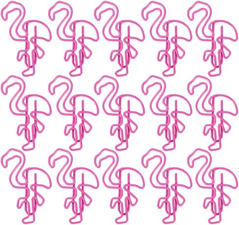 Generic 50Pcs Pink Flamingo Shaped Metal Paper Clips, 1.65 Inches, 3 x 4.2 Cm, Modern Office Products in Saudi Arabia