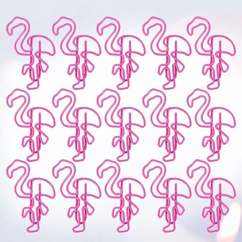 Generic 50Pcs Pink Flamingo Shaped Metal Paper Clips, 1.65 Inches, 3 x 4.2 Cm, Modern Office Products in Saudi Arabia