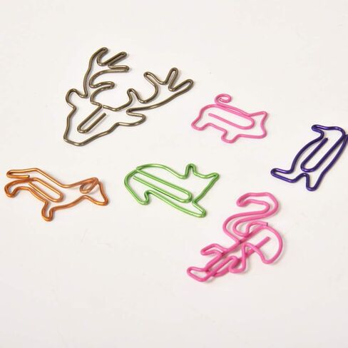 Generic 50Pcs Pink Flamingo Shaped Metal Paper Clips, 1.65 Inches, 3 x 4.2 Cm, Modern Office Products in Saudi Arabia